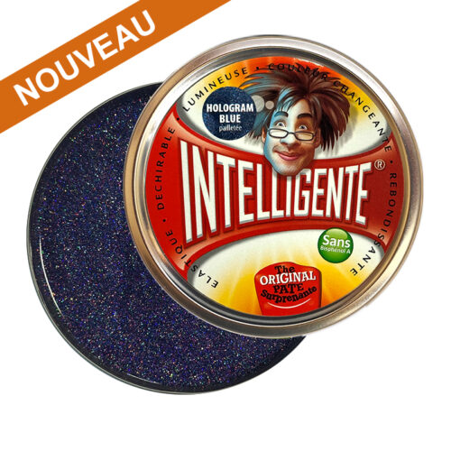 photo boite en aluminium ronde contenant de l pate intelligente bleue nuit pailletee.